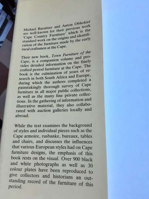 Town Furniture of the Cape by Michael Baraitser and Anton Obholzer