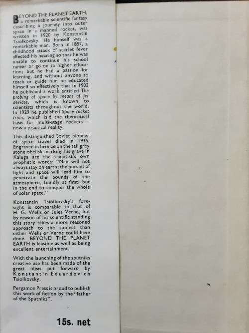 Beyond The Planet Earth by Konstantin Tsiolkovsky **SCARCE EDITION**