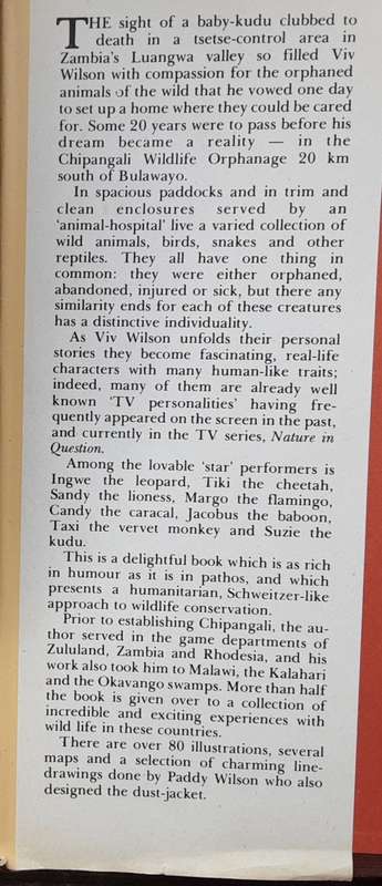 Orphans of the Wild The Story behind Chipangali by Vivian J Wilson