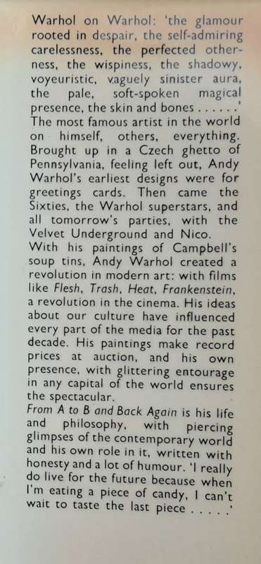 Andy Warhol From A to B and Back Again, The Philosophy of Andy Warhol