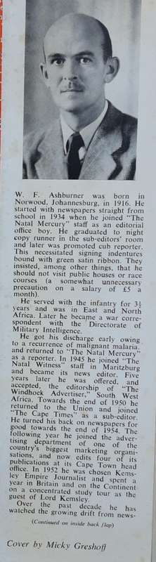 Gentle Men of the Press ! by William F Ashburner **SIGNED LETTER**