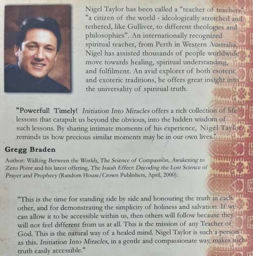 Initiation into Miracles, Footsteps in the Ashes of the Divine by Nigel Taylor