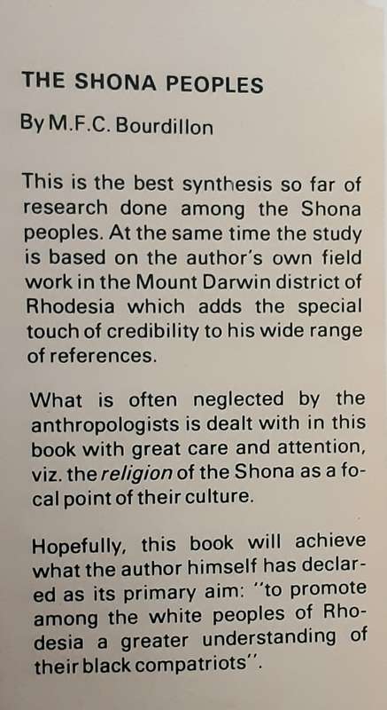 The Shona Peoples by Michael Bourdillon