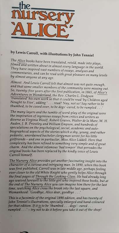 Lewis Carroll`s The Nursery Alice adapted from the Original