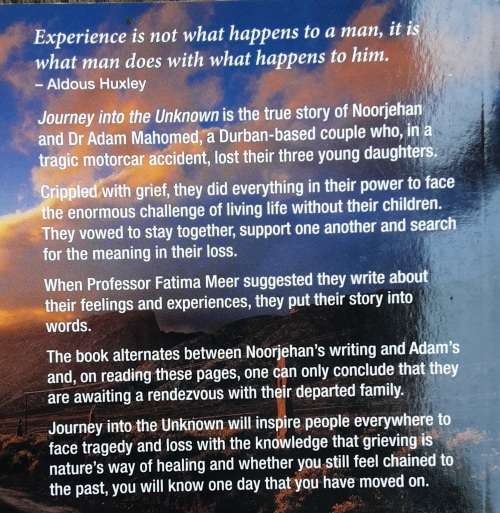 Journey into the Unknown by Noorjehan and Adam Mahomed **SIGNED COPY**