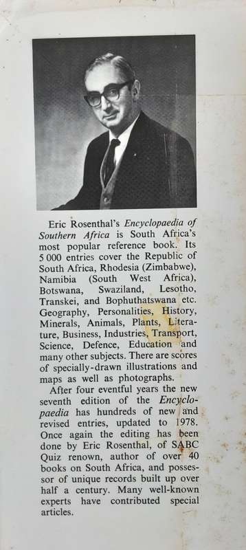 Encyclopaedia of Southern Africa by Eric Rosenthal