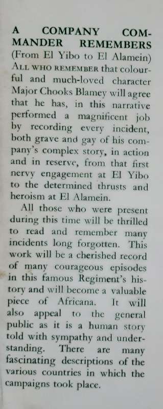 A Company Commander Remembers from El Yibo to El Alamein by Chooks Blamey