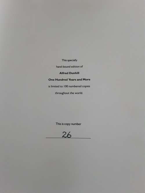 Alfred Dunhill - One Hundred Years and More  By: Michael Balfour *** Scarce Limited Edition***