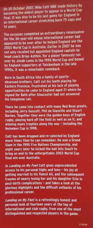 Mike Catt Landing on My Feet My Story ***SIGNED COPY**