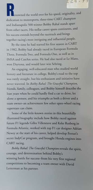 The Graceful Champion Bobby Rahal by gordon Kirby