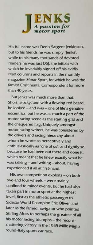Jenks A Passion for Motor Sport by Denis Sargent Jenkins