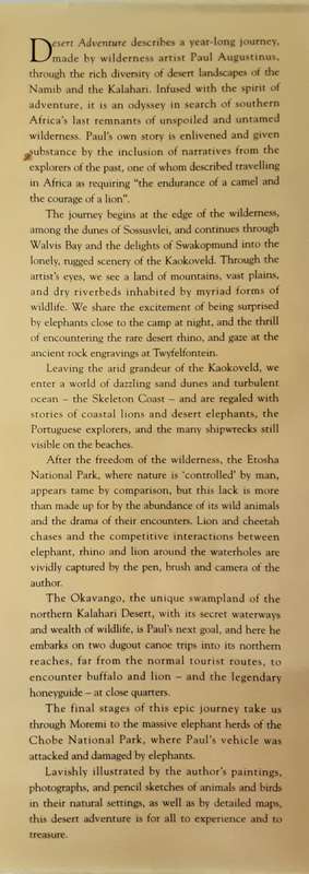 Desert Adventure in Search of Wilderness in Namibia and Botswana by Paul Augustinus
