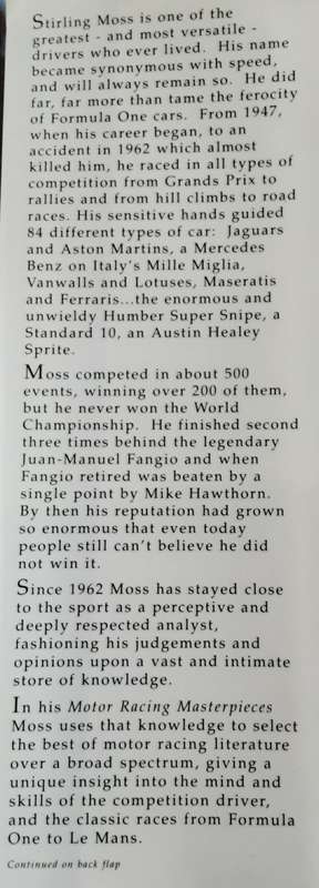 Stirling Moss`s Motor Racing Masterpieces, Classic Tales from the Track by Stirling Moss