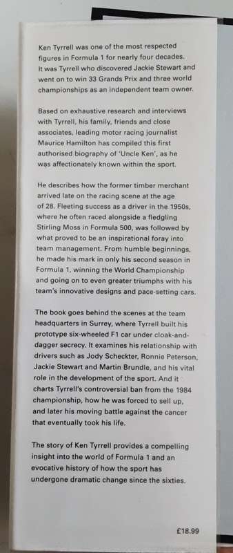 Ken Tyrrell The Authorised Biography by Maurice Hamilton