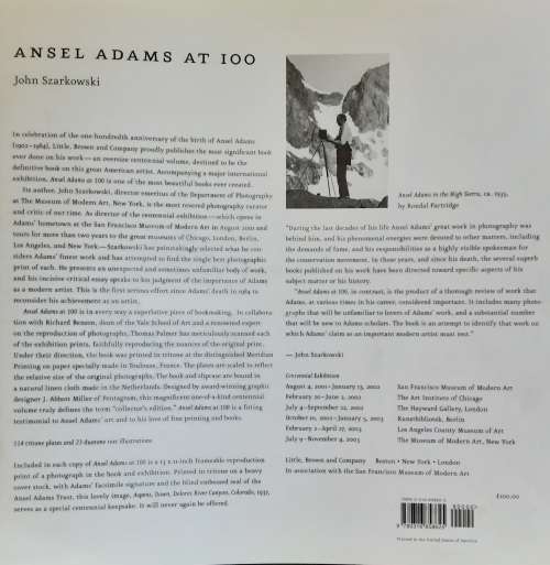 Ansel Adams At 100 by John Szarkowski **First Edition Hardcover with Centennial print**