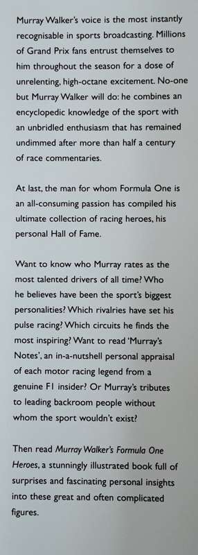 Murray Walker`s Formula One Heroes by Murray Walker & Simon Taylor