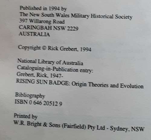 Rising Sun Badge, Origin Theories and Evolution by Rick Grebert