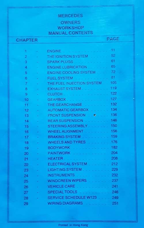 Mercedes W123 1976-1986 200,230,230E,250,280,280E Owners Workshop Manual