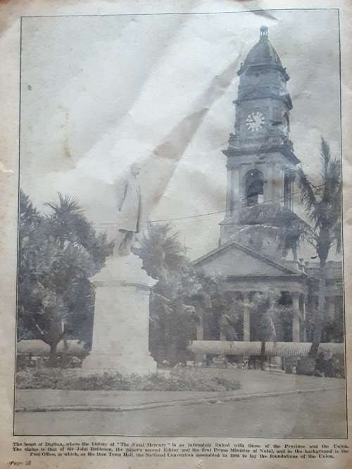 The Natal Mercury Centenary Souvenir One hundred years Service 1852-1952