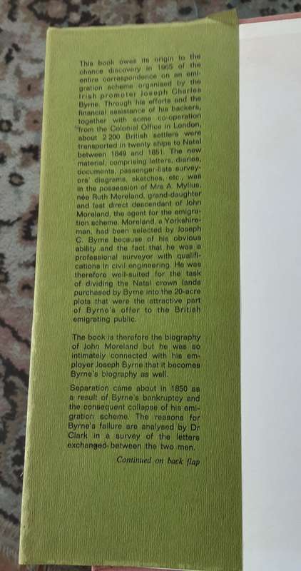 Natal Settler-Agent The Career of John Moreland by Dr John Clark