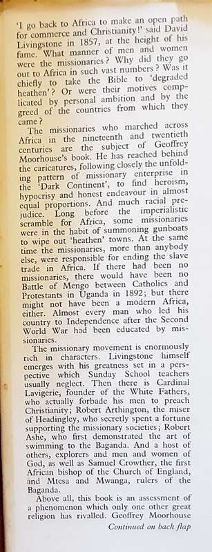 The Missionaries by Geoffrey Moorhouse
