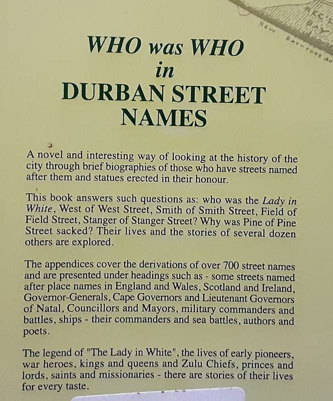 Who Was Who in Durban Street Names by David Dick
