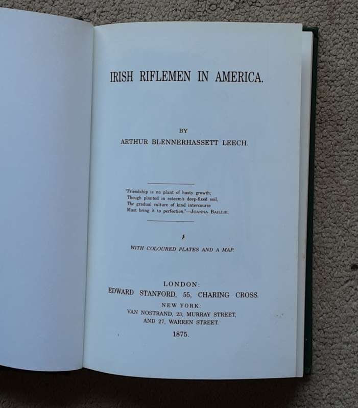 Irish Riflemen in America by Arthur Blennerhassett Leech  ***Limited Edition***