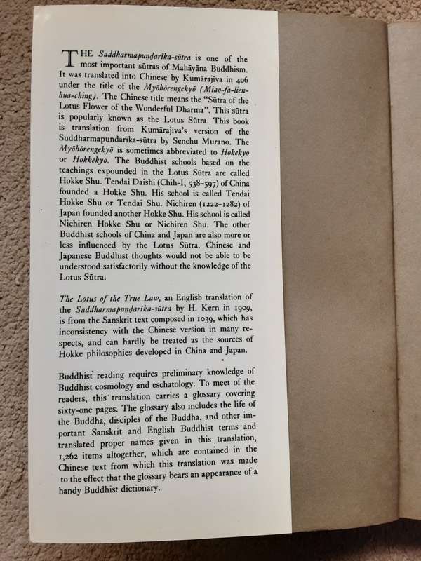 The Lotus Sutra translated from the Chinese by Senchu Murano