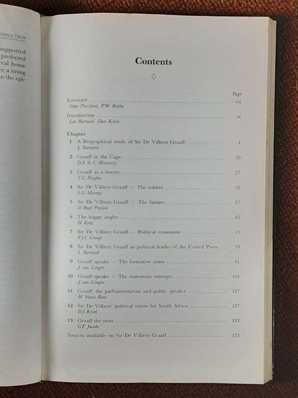 Sir De Villiers Graaff edited by Leo Barnard & Dan Kriek **SIGNED by Graaff & also SIGNED letter**