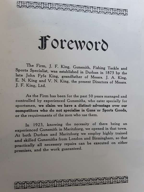 Gun Catalogue J F King Ltd Gunmakers & Sports Specialist 1923 Catalogue **reproduction**
