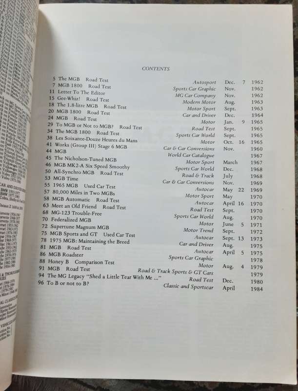 MGB Roadsters 1962-1980 compiled by R M Clarke