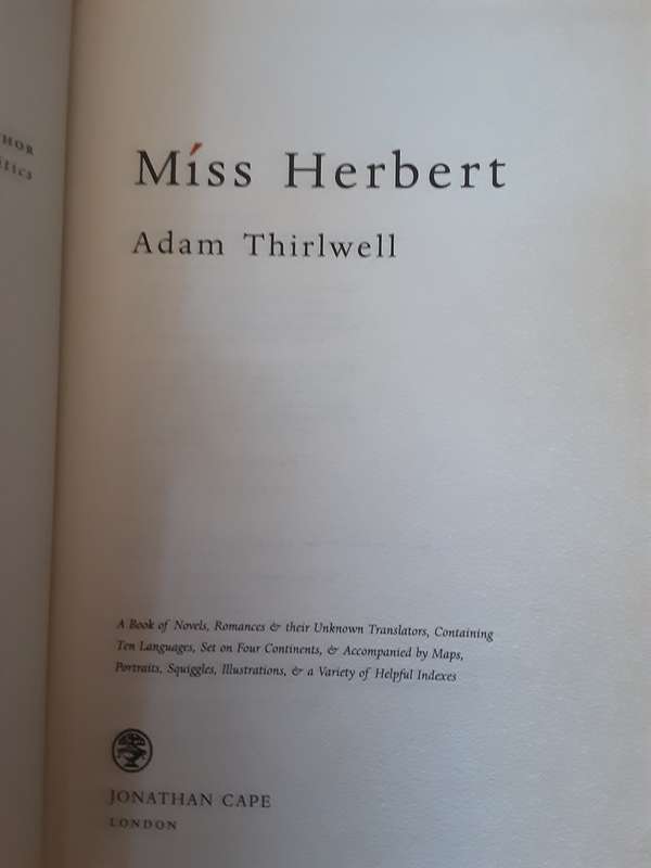 Miss Herbert by Adam Thirlwell, Mademoiselle O by Nabokov translated by Thirlwell