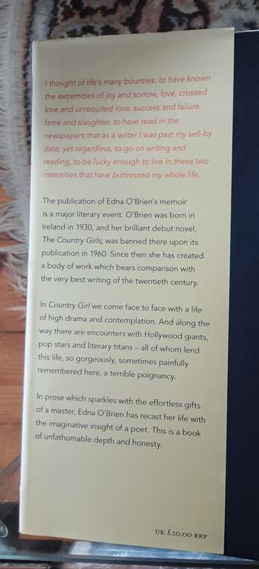 Country Girl A Memoir by Edna O`Brien ***Signed Copy ***