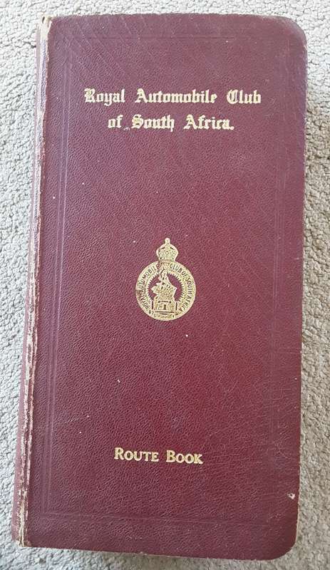 Royal Automobile Club of South Africa Route Book 8th edition 1938 ** with cloth map**