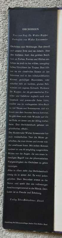 Orchideen by Kupper and Linsenmaier **text in Swiss**