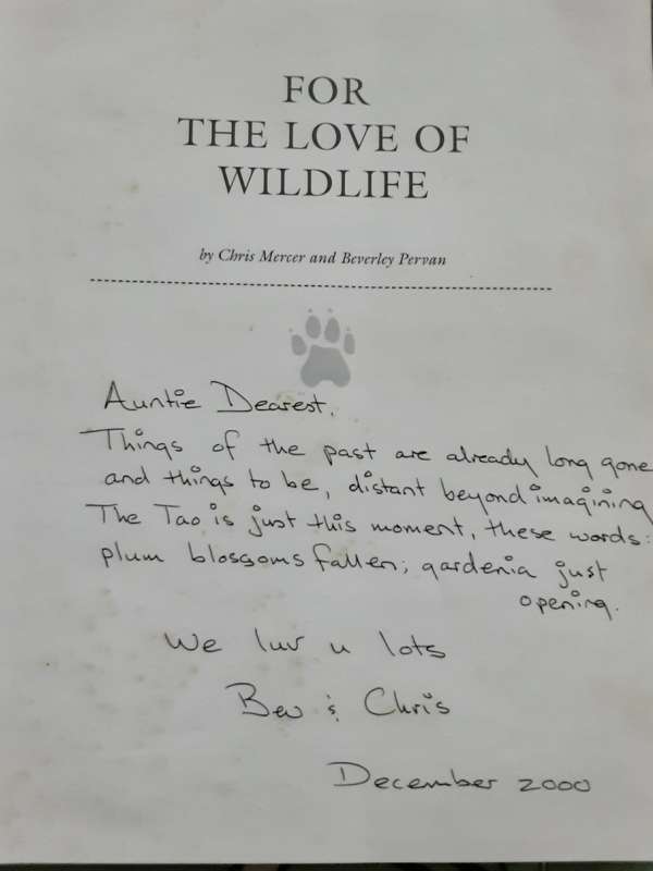For The Love Of Wildlife by Chris Mercer and Beverley Pervan ** Signed Copy **