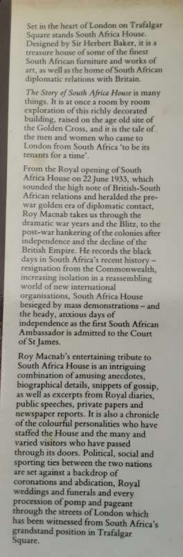 The Story of South Africa House by Roy Macnab