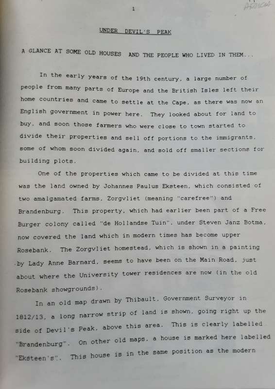 Under Devil`s Peak, Some Old Houses and the People Who Lived in Them by Adele Keen