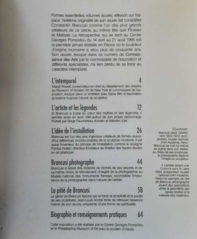 Brancusi **text in French**