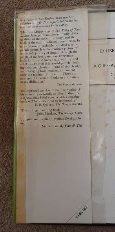 In the Valley of this Restless Mind by Malcolm Muggeridge illustrations by Papas
