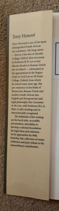 Thinking About Law Essays for Tony Honore edited by Daniel Visser & Max Loubser **Limit 200 copies**