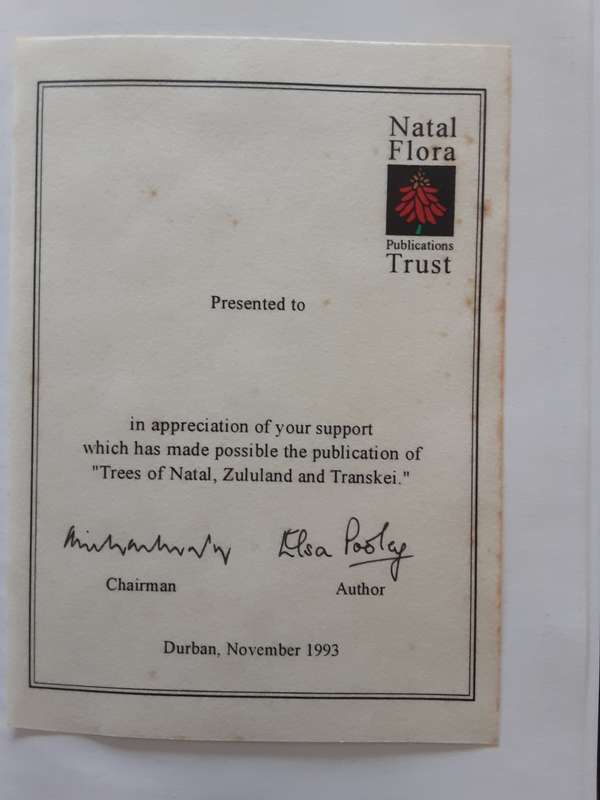 The Complete Field Guide To The Trees of Natal Zululand and Transkei by Elsa Pooley **SIGNED COPY**