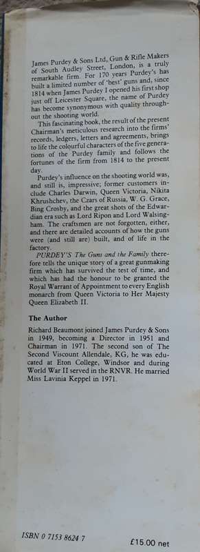 Purdey`s The Guns and the Family by Richard Beaumont