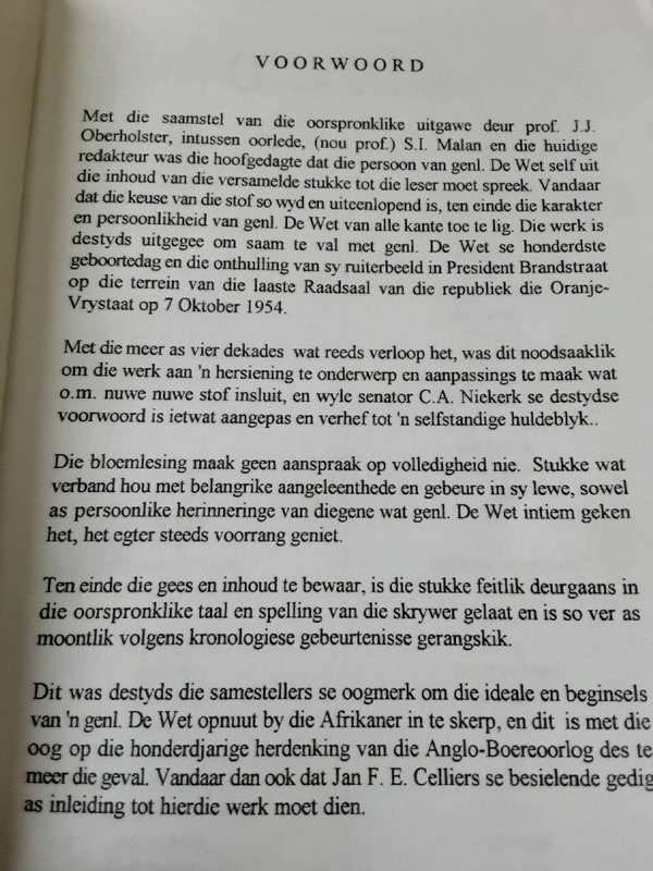 Generaal C R de Wet n Bloemlesing by Van Schoor, Malan & Oberholster