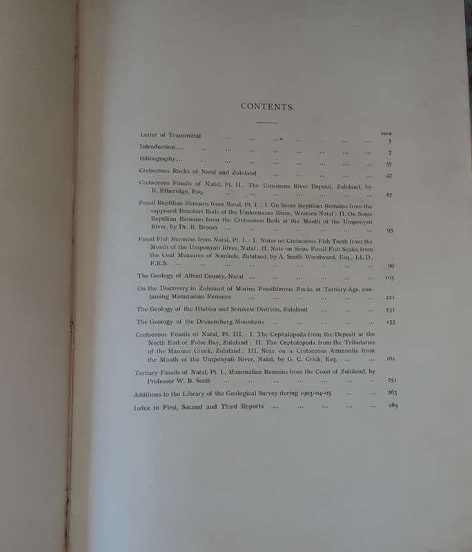 Third & Final Report of the Geological Survey of Natal and Zululand by W Anderson 1907
