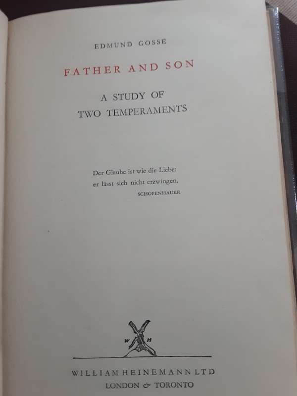 Father and Son, A Study of Two Temperaments by Edmund Gosse **First Leather bound edition**