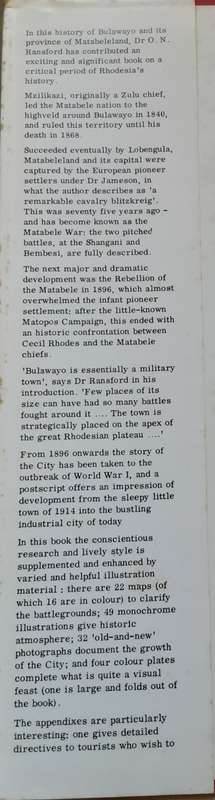 Bulawayo Historic Battleground of Rhodesia by Oliver Ransford