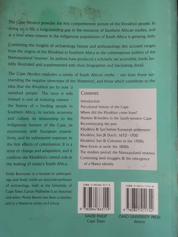 The Cape Herders A History of the Khoikhoi of Southern Africa by Boonzaier etal