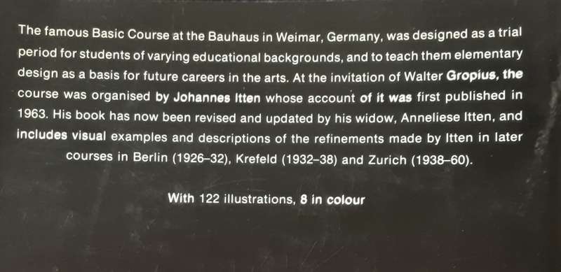 Design and Form, The Basic Course at the Bauhaus, revised edition by Johannes Itten