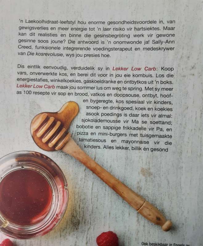 Lekker Low Carb by Sally Ann Creed **text in Afrikaans **